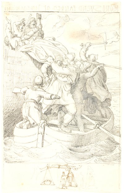 El rey Svend capturado por los Jomsvikings de Lorenz Frølich