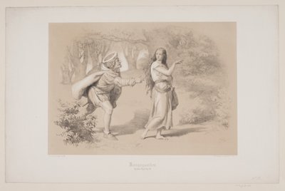 Kongsgården, pág. 69, ilustración para "Hjortens Flugt" de Christian Winther de Lorenz Frølich