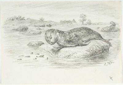 Boceto de la Gran Serpiente Marina de Lorenz Frølich