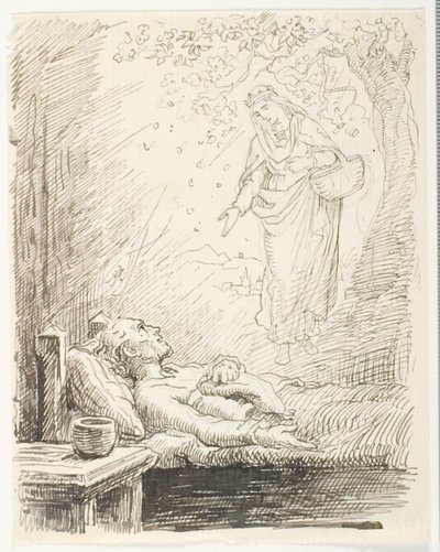 Boceto para el gorro nocturno del soltero de Lorenz Frølich