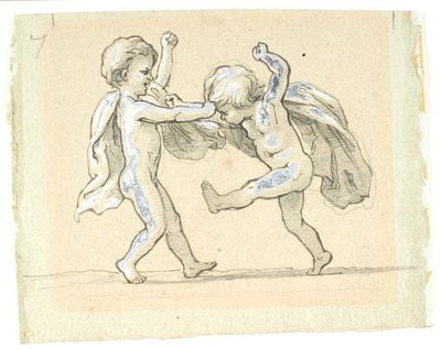 Viñeta con dos niños peleando de Lorenz Frølich
