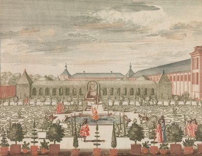 El jardín de la reina con el gabinete verde y la orangerie, visto desde atrás de Lorenz Scherm
