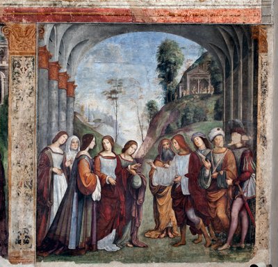 Vida de Santa Cecilia: Boda de Santa Cecilia y Valeriano de Lorenzo Costa