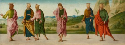 El Milagro del Catafalco (panel C), circa 1500-1506 de Lorenzo Costa