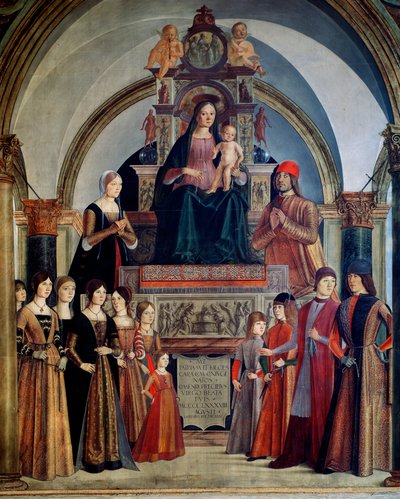La Virgen de los Bentivoglio La Virgen con el niño rodeada por miembros de la familia Bentivoglio de Lorenzo Costa
