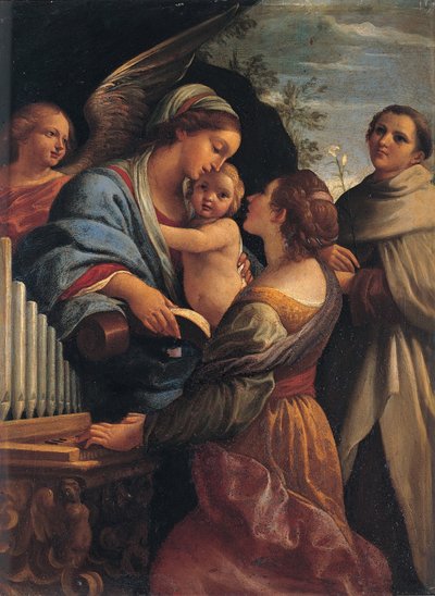 Italiano: Virgen con el Niño y santos Cecilia y Alberto Virgen con el Niño, santa Cecilia y san Alberto de Lorenzo Garbieri