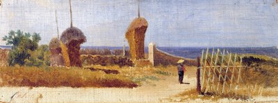 Castiglioncello, c.1862-63 (óleo sobre lienzo y cartón) de Lorenzo Gelati