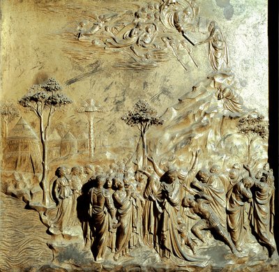 Moisés recibiendo las tablas de la ley (detalle) de Lorenzo Ghiberti