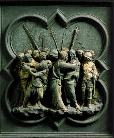 Puerta Norte (llamada Puerta de la Cruz, en el Norte), detalle (El Beso de Judas) de Lorenzo Ghiberti
