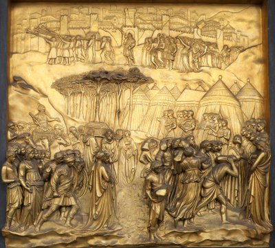 Relieve La Caída de Jericó, Puerta del Paraíso del Baptisterio de San Giovanni,..., 2015 (foto) de Lorenzo Ghiberti
