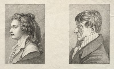 Retrato de perfil de una mujer y un hombre de Lorenzo II Quaglio