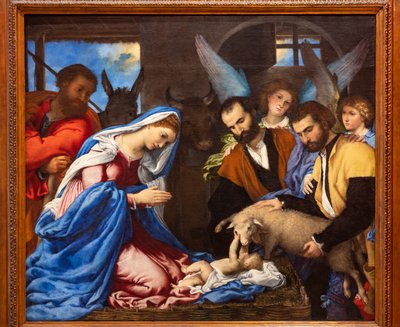 Adoración de los pastores de Lorenzo Lotto