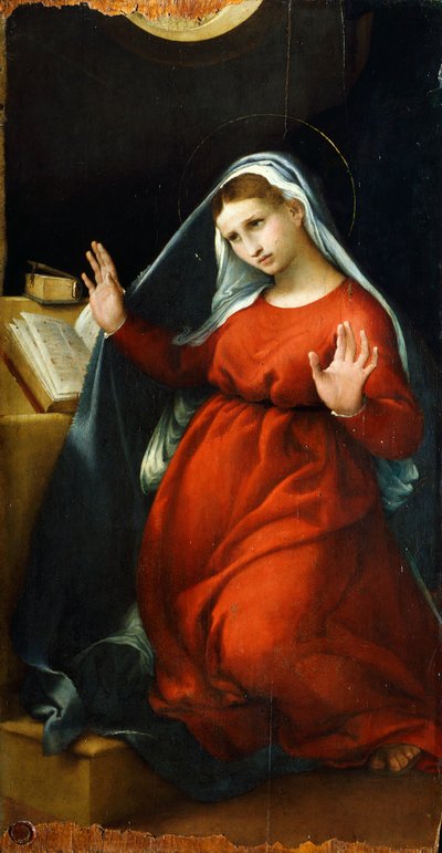 Anunciación a la Virgen, circa 1525 de Lorenzo Lotto