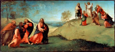 Cristo guiando a los apóstoles al Monte Tabor de Lorenzo Lotto