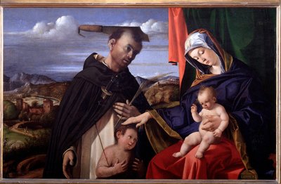 Madonna y Niño con San Pedro de Verona de Lorenzo Lotto