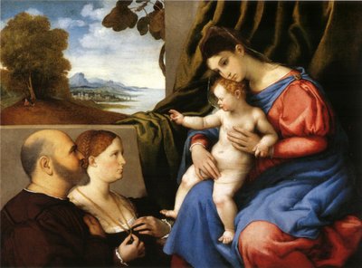 Virgen con el Niño y dos donantes de Lorenzo Lotto