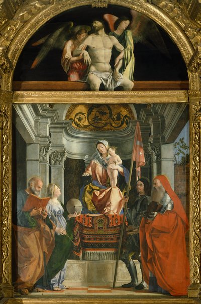 Madonna y Santos por Lorenzo Lotto de Lorenzo Lotto