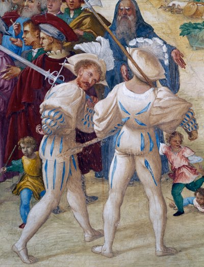 Martirio de Santa Bárbara (detalle de las Historias de Santa Bárbara) de Lorenzo Lotto
