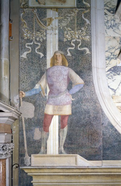 Paje, detalle de la lápida del senador Agostino Onigo de Lorenzo Lotto
