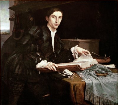 Retrato de un caballero en su oficina de Lorenzo Lotto