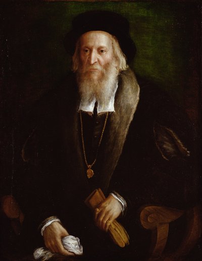 Retrato de un caballero, dicho ser Sebastián Caboto (c.1475-1557) de Lorenzo Lotto
