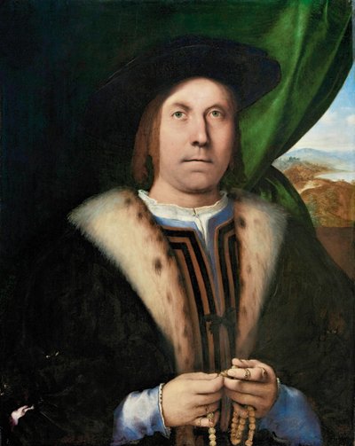 Retrato de un Hombre con un Rosario, ca 1515-1520 de Lorenzo Lotto