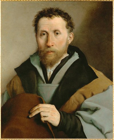 Retrato de hombre con sombrero de fieltro (pintura sobre lienzo) de Lorenzo Lotto