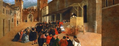San Domingo predicando en Recanati de Lorenzo Lotto