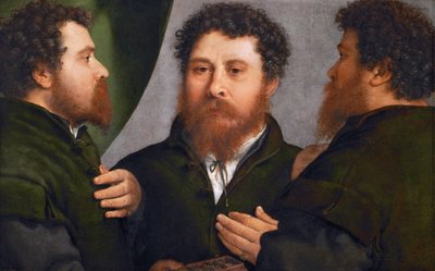 Retrato de un orfebre en tres posiciones por Lorenzo Lotto, ca. 1530 de Lorenzo Lotto