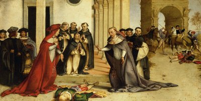 San Domingo resucitando a Napoleone Orsini de Lorenzo Lotto
