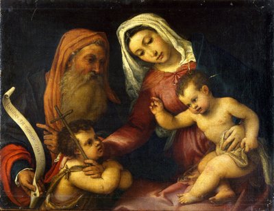 La Virgen y el Niño con los santos Zacarías y Juan Bautista de Lorenzo Lotto
