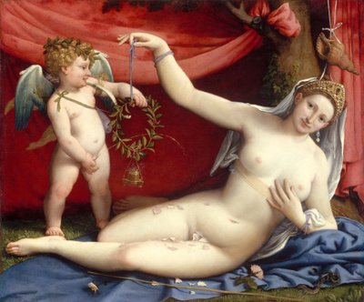 Venus y Cupido, c.1525 de Lorenzo Lotto