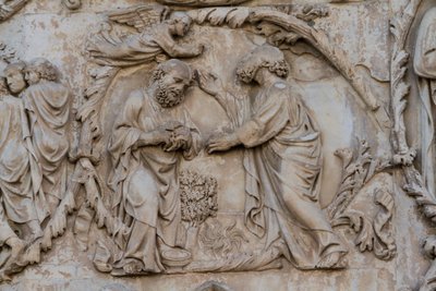 Gedeón exprimiendo el vellón, (detalle) de Lorenzo Maitani