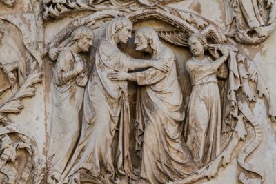 María visitando a Isabel, (detalle) de Lorenzo Maitani