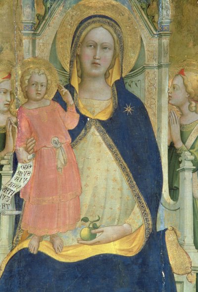 Madonna y el Niño entronizados con santos (detalle) de Lorenzo Monaco