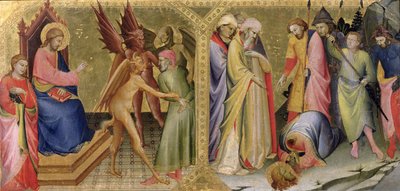 San Jaime y Hermógenes y El martirio de San Jaime, predela de un retablo para la Capilla Nobili en Santa Maria degli Angeli, Florencia de Lorenzo Monaco