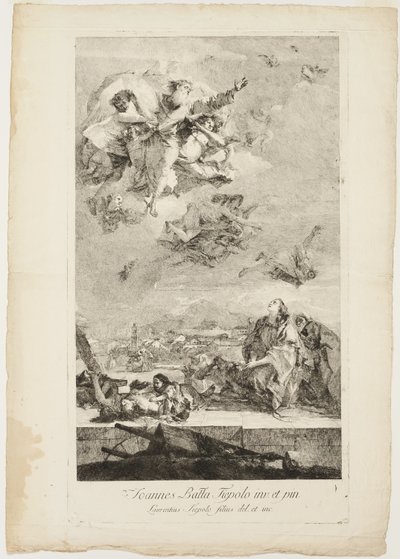 Santa Tecla rezando por el fin de la plaga en la ciudad de Este de Lorenzo Tiepolo