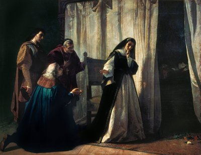 La reine Jeanne Iere dite Jeanne la Folle (Juana la Loca) (1479-1555) Peinture de Lorenzo VALLES (1830-1910). Madrid. Museo del Prado. de Lorenzo Valles