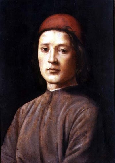 Retrato de un joven con gorra roja de Lorenzo di Credi
