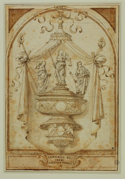 Estudio para un monumento funerario ... de Lorenzo di Credi