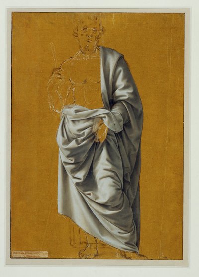 Estudio de drapeado para la figura de San Bartolomé ... de Lorenzo di Credi