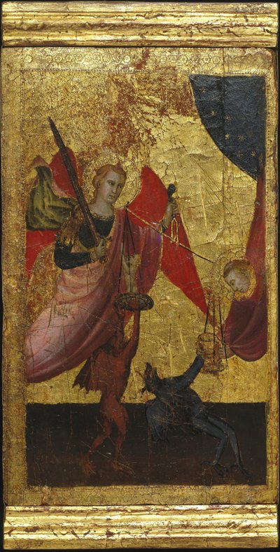 San Lorenzo Intercede por el Alma del Emperador Enrique II. Escenas de la Vida de San Lorenzo, predela, ca 1412 de Lorenzo di Niccolò