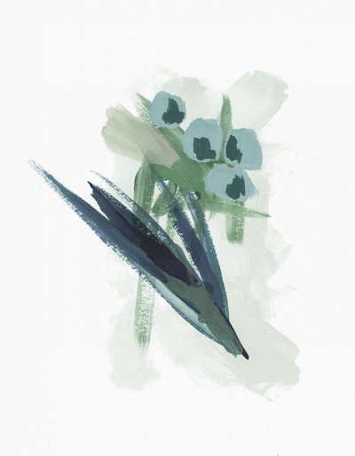 Flores azules abstractas de Lori Ann Folz