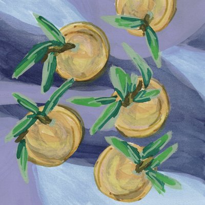 Clementinas amarillo pastel de Lori Ann Folz