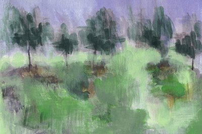 Paisaje verde brumoso de Lori Ann Folz