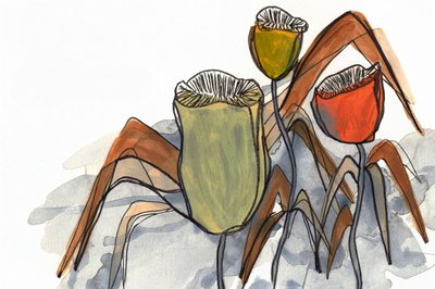 Formas florales en tonos apagados de Lori Ann Folz