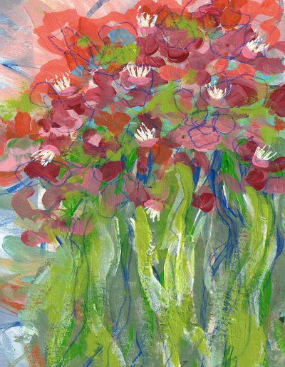 Abstracto floral vibrante de Lori Ann Folz