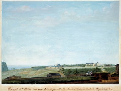 Vista de Longwood en la isla de Sainte Helene, mayo de 1821 de Louis Joseph Marchand