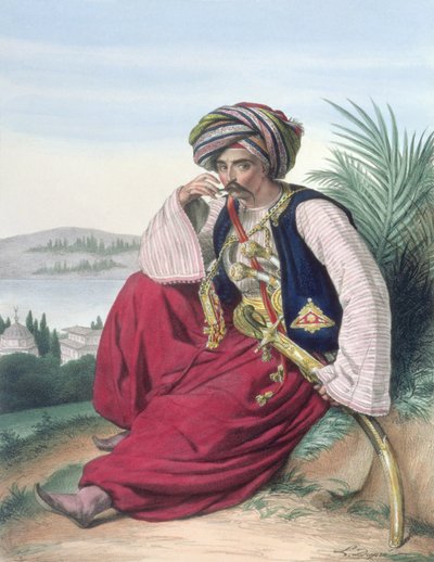 Un soldado mameluco o esclavo, grabado por los hermanos Thierry de Louis (after) Dupre