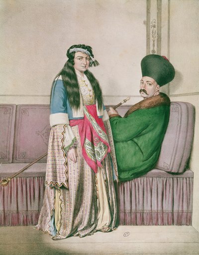 Un príncipe armenio y su esposa, grabado por Lemercier para 